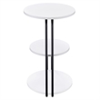 26 Inch Side End Table- 3 Tier Design- Black Metal Frame- White Finish