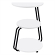 26 Inch Side End Table- 3 Tier Design- Black Metal Frame- White Finish
