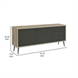 71 Inch Sideboard Console Cabinet- 2 Doors- 2 Shelves- 3 Drawers- Gray