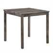 5 Piece Counter Height Table Set with 4 Stools- Beige Fabric- Gray Wood