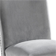 28 Inch Dining Side Chair Set of 2- Padded Gray Flannelette- Black Wood