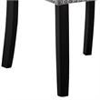 28 Inch Dining Side Chair Set of 2- Padded Gray Flannelette- Black Wood