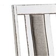 24 Inch Dining Side Chair Set of 2- Rustic White Wood- Gray Fabric Seat
