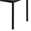 3 Piece Dining Table Set- 2 Benches- Brown Wood Grain Top- Black Metal