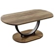 Obin 3 Piece Coffee and End Table Set- Brown MDF- Black U Shape Steel Base