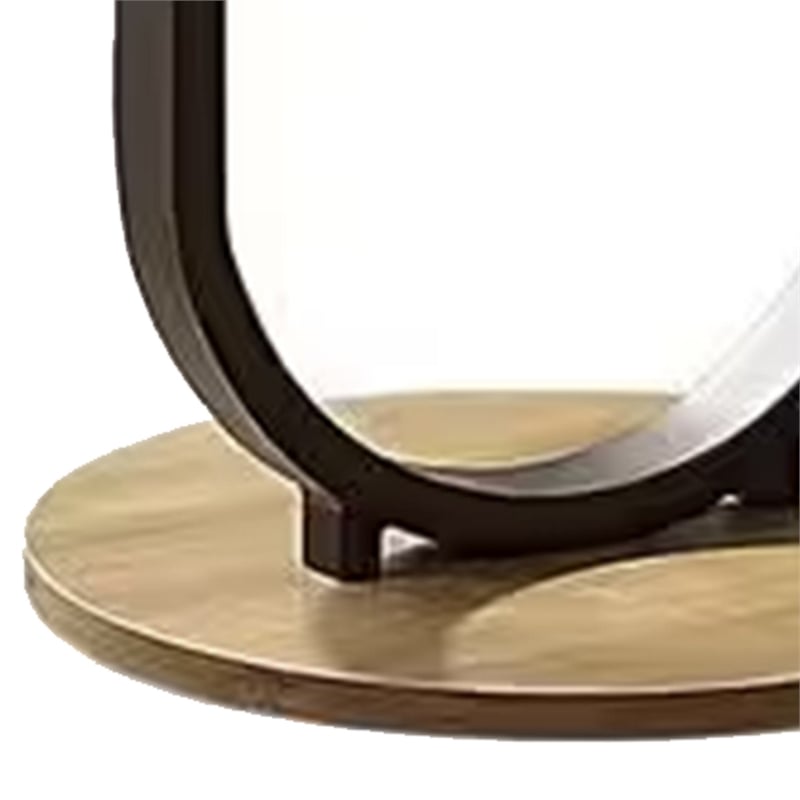 Obin 3 Piece Coffee and End Table Set- Brown MDF- Black U Shape Steel Base