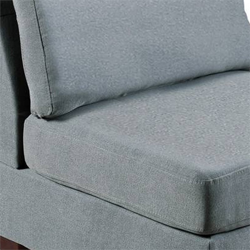 Remy 32 Inch Modular Armless Sofa Chair- Soft Gray Chenille- Solid Wood