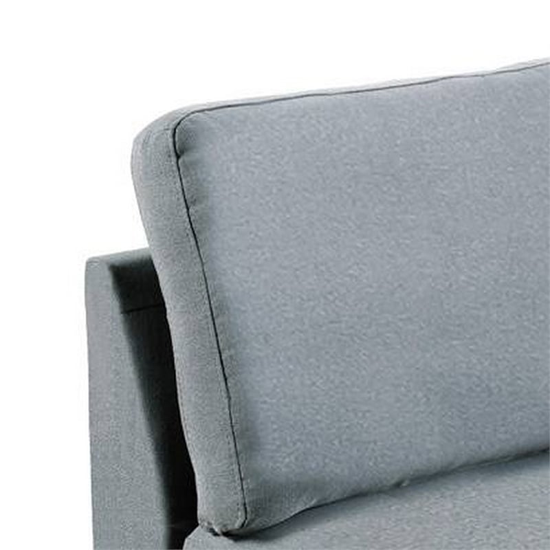 Remy 32 Inch Modular Armless Sofa Chair- Soft Gray Chenille- Solid Wood