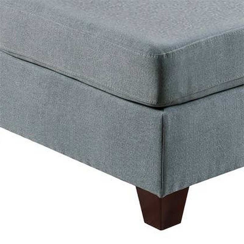Remy 32 Inch Modular Armless Sofa Chair- Soft Gray Chenille- Solid Wood