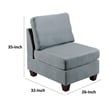 Remy 32 Inch Modular Armless Sofa Chair- Soft Gray Chenille- Solid Wood