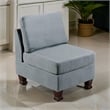 Remy 32 Inch Modular Armless Sofa Chair- Soft Gray Chenille- Solid Wood
