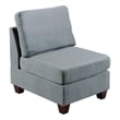 Remy 32 Inch Modular Armless Sofa Chair- Soft Gray Chenille- Solid Wood