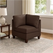 Remy 32 Inch Modular Corner Sofa Chair- Soft Brown Chenille- Solid Wood