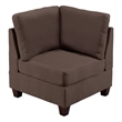 Remy 32 Inch Modular Corner Sofa Chair- Soft Brown Chenille- Solid Wood