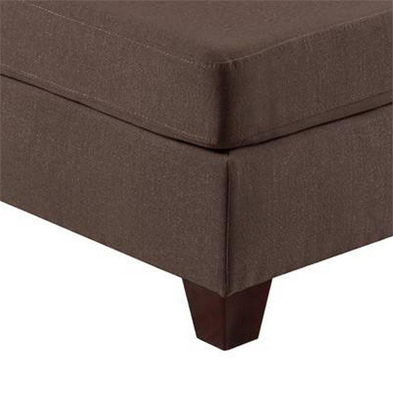 Remy 32 Inch Modular Armless Sofa Chair- Soft Brown Chenille- Solid Wood
