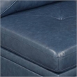Samy 37 Inch Modular Armless Sofa Chair- Blue Faux Leather- Solid Wood