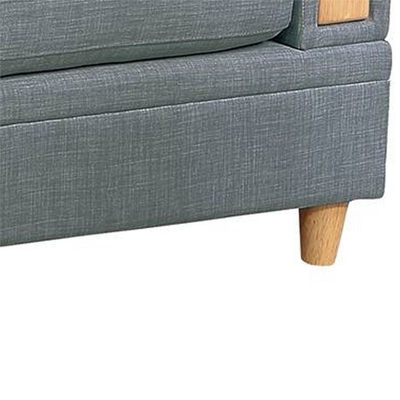 Gimy 37 Inch Modular Armless Sofa Chair- Gray Dorris Upholstery- Wood