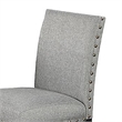 Sie 24 Inch Counter Height Chairs-Set of 2-Nailhead Trim-Gray Fabric-Black Wood
