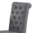 Jie 25 Inch Dining Chairs-Set of 2-Tufted Gray Upholstery-Rolled Top-Black Wood