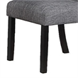 Jie 25 Inch Dining Chairs-Set of 2-Tufted Gray Upholstery-Rolled Top-Black Wood