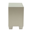 Dem 26 Inch Nightstand with 2 Drawers- Platinum Trim- Silver Wood Finish