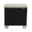Dem 26 Inch Nightstand with 2 Drawers- Platinum Trim- Silver Wood Finish