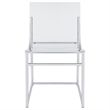 Dino 18 Inch Dining Side Chair Set of 2- Acrylic Clear Curved Seat- Chrome