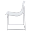 Dino 18 Inch Dining Side Chair Set of 2- Acrylic Clear Curved Seat- Chrome