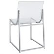 Dino 18 Inch Dining Side Chair Set of 2- Acrylic Clear Curved Seat- Chrome