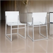 Dino 18 Inch Dining Side Chair Set of 2- Acrylic Clear Curved Seat- Chrome