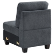 Seh Armless Modular Sofa Chair with Plush Cushions- Soft Dark Gray Fabric