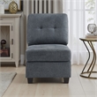 Seh Armless Modular Sofa Chair with Plush Cushions- Soft Dark Gray Fabric