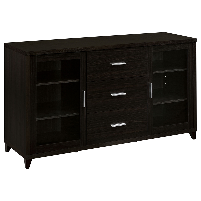 TV Entertainment Center- Console- 2 Media Towers- Bridge- Cappuccino Brown