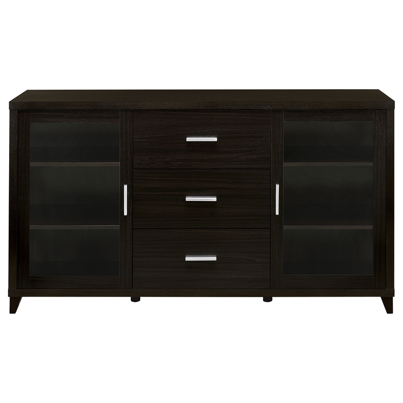 TV Entertainment Center- Console- 2 Media Towers- Bridge- Cappuccino Brown