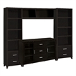 TV Entertainment Center- Console- 2 Media Towers- Bridge- Cappuccino Brown