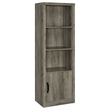 TV Entertainment Console with 2 Media Tower- 8 Compartments- Driftwood Gray