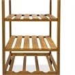 Harry Kitchen Bar Cart- 1 Drawer- 3 Shelves- Brown Bamboo- Rolling Wheels