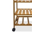Harry Kitchen Bar Cart- 1 Drawer- 3 Shelves- Brown Bamboo- Rolling Wheels