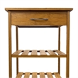Harry Kitchen Bar Cart- 1 Drawer- 3 Shelves- Brown Bamboo- Rolling Wheels