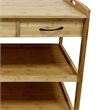 Walter Kitchen Bar Cart- 2 Drawers- 2 Shelves- Brown Bamboo- Rolling Wheels