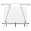 Leo 52 Inch Wine Bar Cabinet with Storage- Shelves- White- Chrome Steel