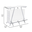Leo 52 Inch Wine Bar Cabinet with Storage- Shelves- White- Chrome Steel