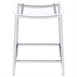 Ani 24 Inch Counter Height Stool Set of 2- Acrylic Clear- Chrome Metal