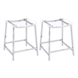 Ani 24 Inch Counter Height Stool Set of 2- Acrylic Clear- Chrome Metal