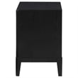 Jack Nightstand- 2 Drawers- Gold Metal Handles- Wire Brushed Black Wood