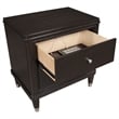 Amber Nightstand- 2 Drawers- Round Metal Knobs- Tapered Legs- Brown Wood