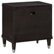 Amber Nightstand- 2 Drawers- Round Metal Knobs- Tapered Legs- Brown Wood