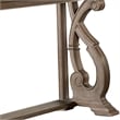 Gia Sofa Table- 50 Inch Rectangular- Carved Details- Brown Solid Wood