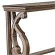 Gia Sofa Table- 50 Inch Rectangular- Carved Details- Brown Solid Wood