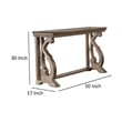 Gia Sofa Table- 50 Inch Rectangular- Carved Details- Brown Solid Wood